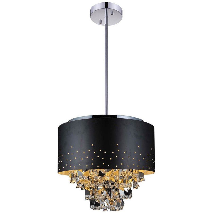CWI Lighting Chandeliers Black Carmella 6 Light Drum Shade Chandelier with Black finish by CWI Lighting 5075P18B