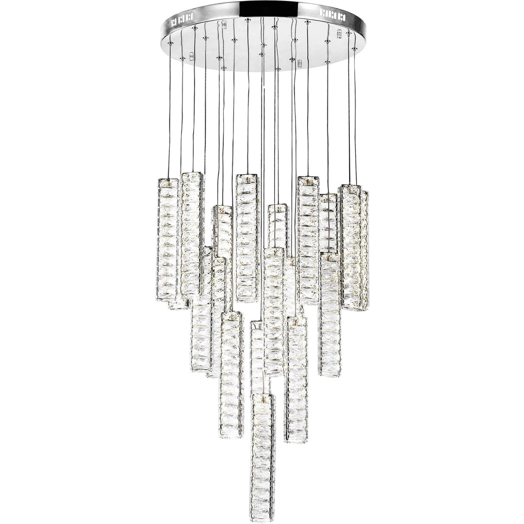 CWI Lighting Chandeliers Chrome / K9 Clear Celina LED Chandelier with Chrome Finish by CWI Lighting 1046P20-19-601