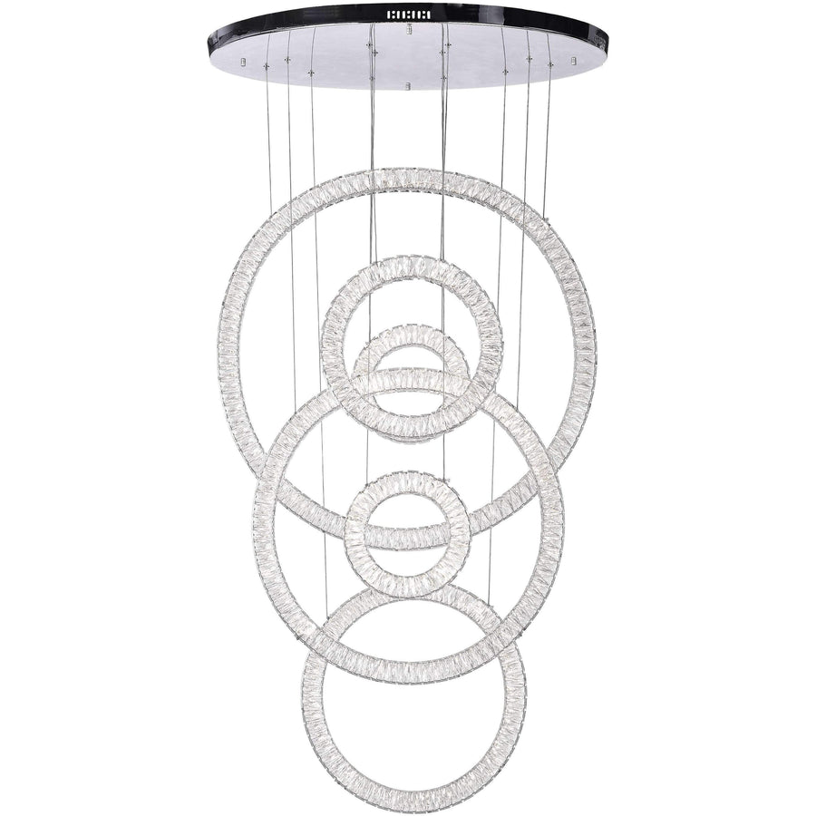 CWI Lighting Chandeliers Chrome / K9 Clear Celina LED Chandelier with Chrome Finish by CWI Lighting 1046P34-6-601