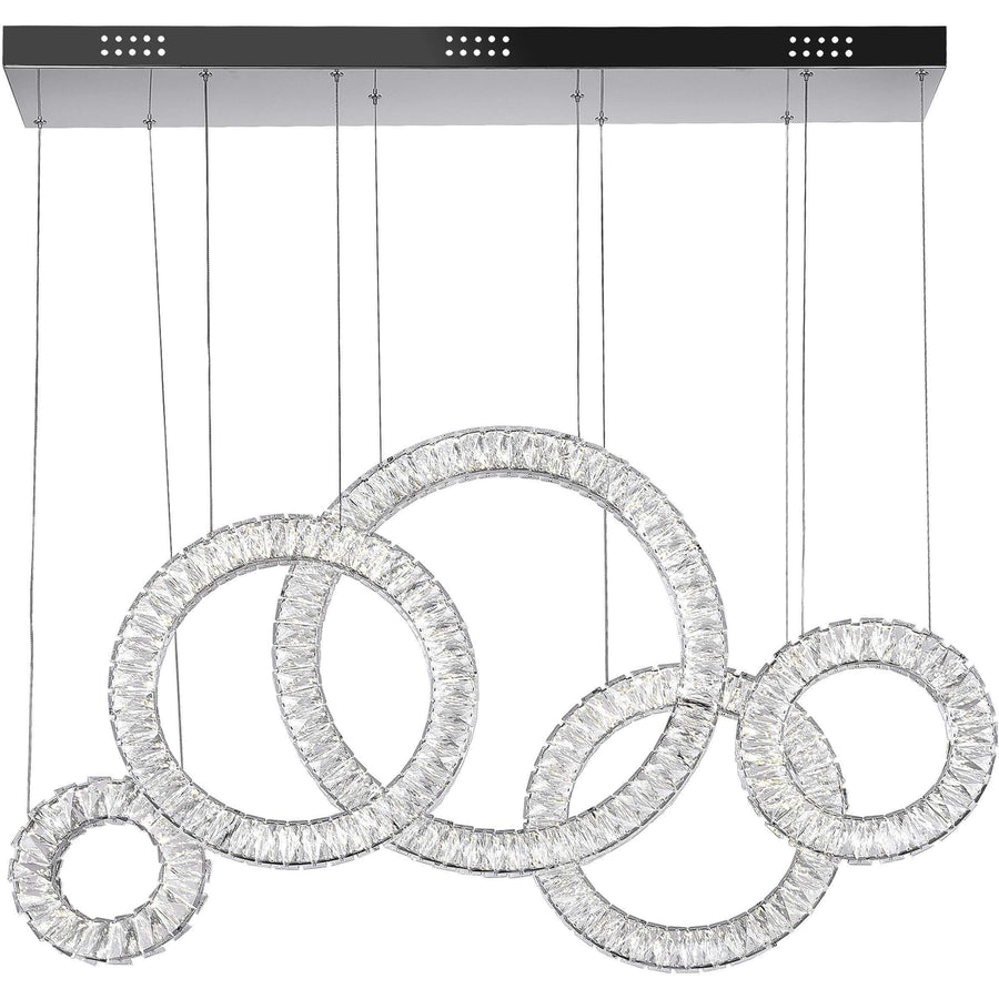 CWI Lighting Pool Table Lights Chrome / K9 Clear Celina LED Chandelier with Chrome Finish by CWI Lighting 1046P43-5-601-RC