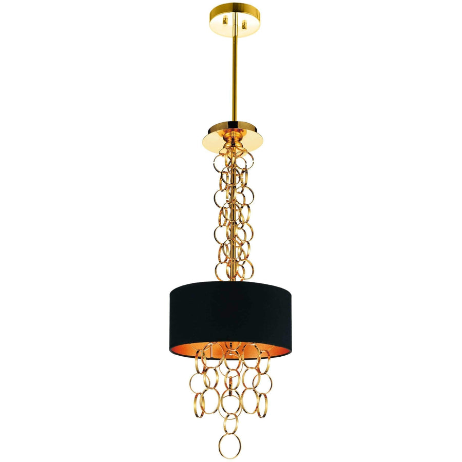 CWI Lighting Pendants Gold Chained 3 Light Drum Shade Mini Pendant with Gold finish by CWI Lighting 5627P11G