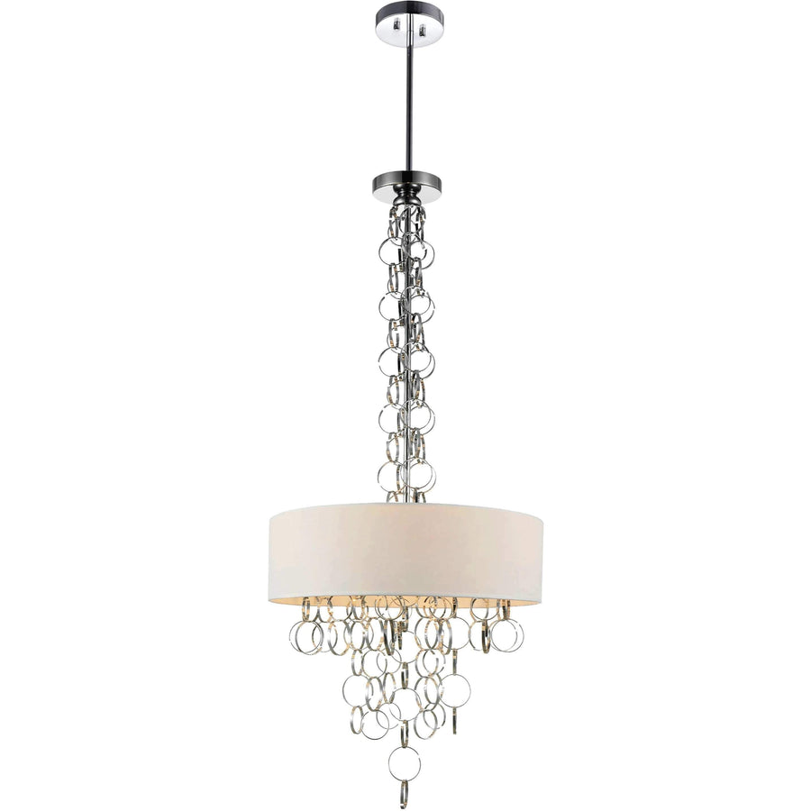 CWI Lighting Chandeliers Chrome Chained 4 Light Drum Shade Chandelier with Chrome finish by CWI Lighting 5627P16C