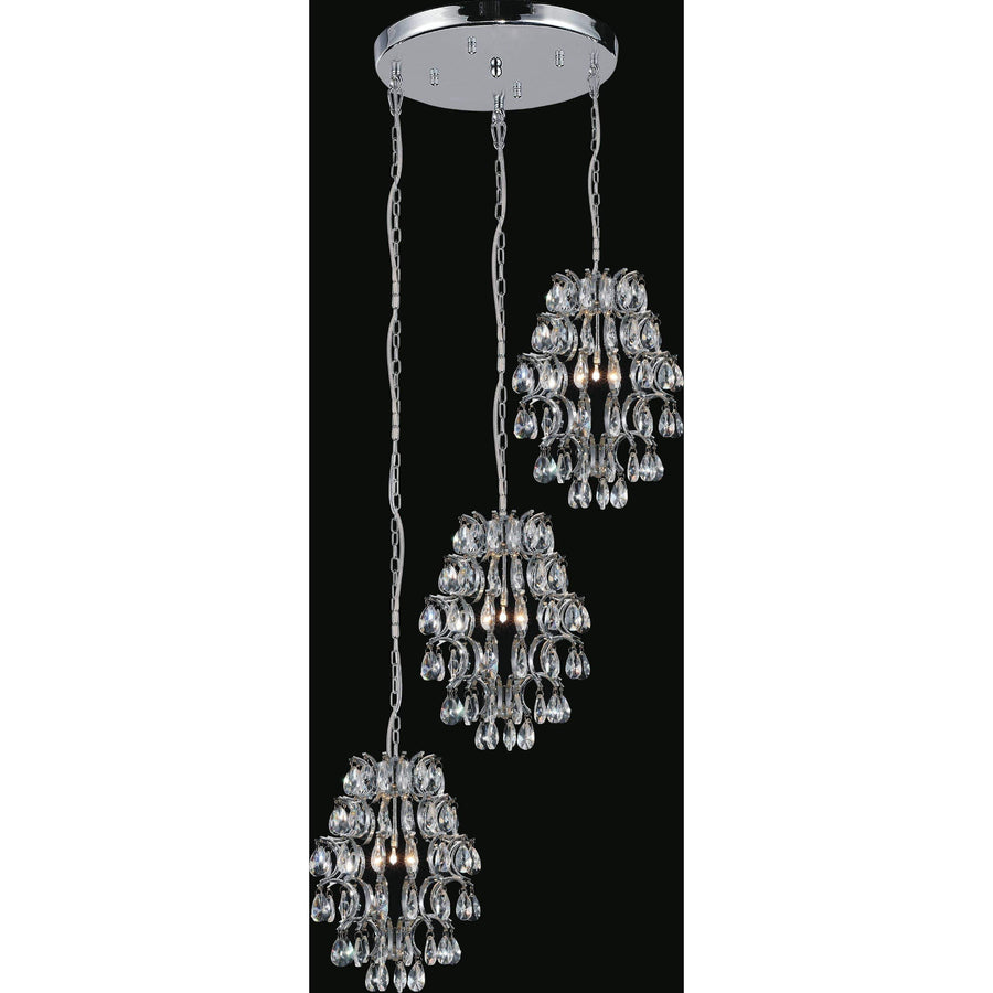 CWI Lighting Pendants Chrome / K9 Clear Charismatic 6 Light Multi Point Pendant with Chrome finish by CWI Lighting 5011P24C-R (Clear)