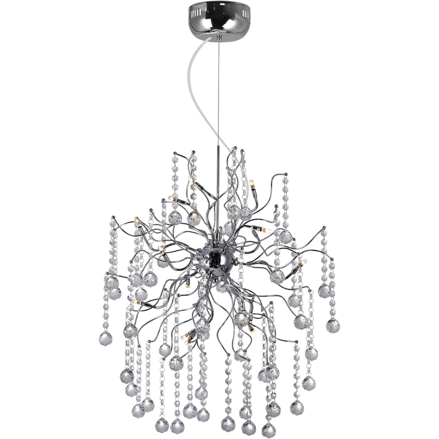 CWI Lighting Chandeliers Chrome / K9 Clear Cherry Blossom 15 Light Chandelier with Chrome finish by CWI Lighting 5066P20C