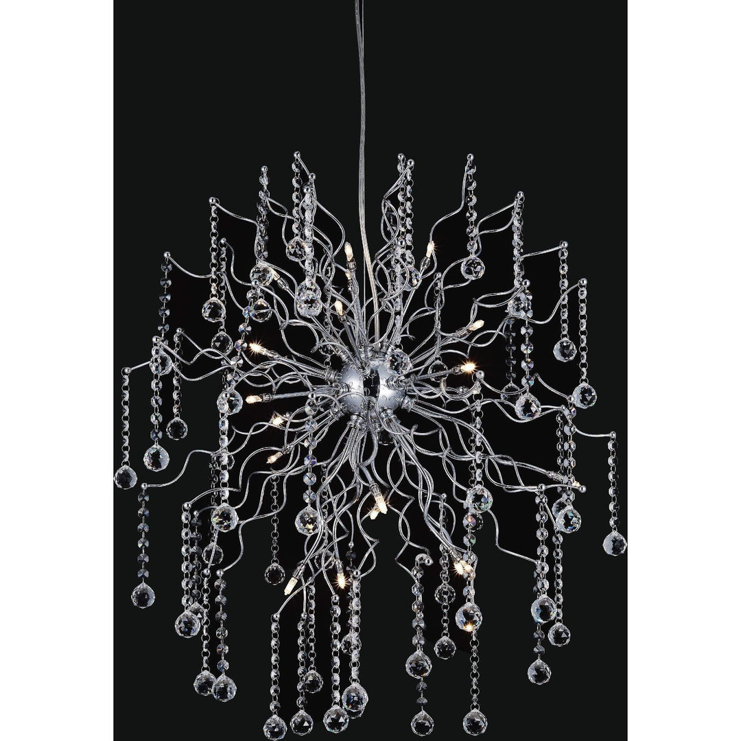 CWI Lighting Chandeliers Chrome / K9 Clear Cherry Blossom 20 Light Chandelier with Chrome finish by CWI Lighting 5066P28C