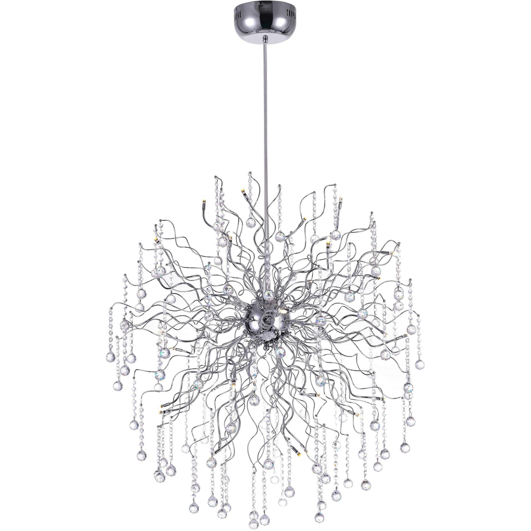 CWI Lighting Chandeliers Chrome / K9 Clear Cherry Blossom 32 Light Chandelier with Chrome finish by CWI Lighting 5066P35C