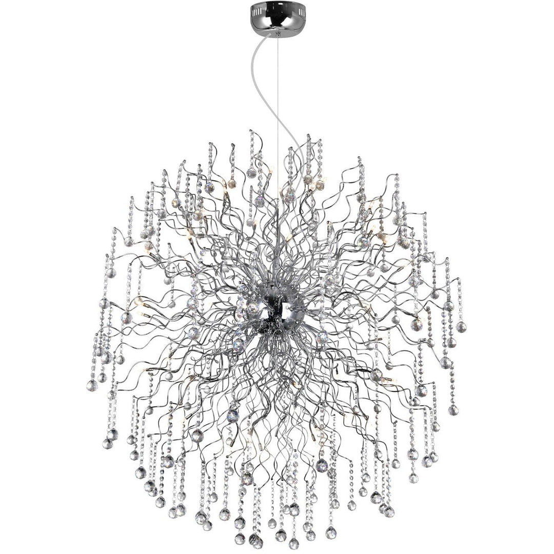 CWI Lighting Chandeliers Chrome / K9 Clear Cherry Blossom 48 Light Chandelier with Chrome finish by CWI Lighting 5066P47C