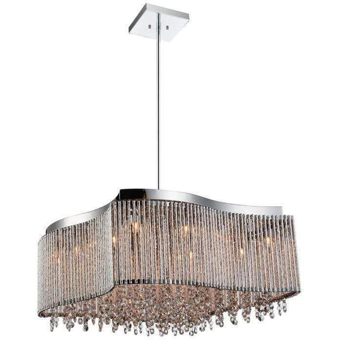 CWI Lighting Chandeliers Chrome / K9 Clear Claire 12 Light Drum Shade Chandelier with Chrome finish by CWI Lighting 5535P20C-RB