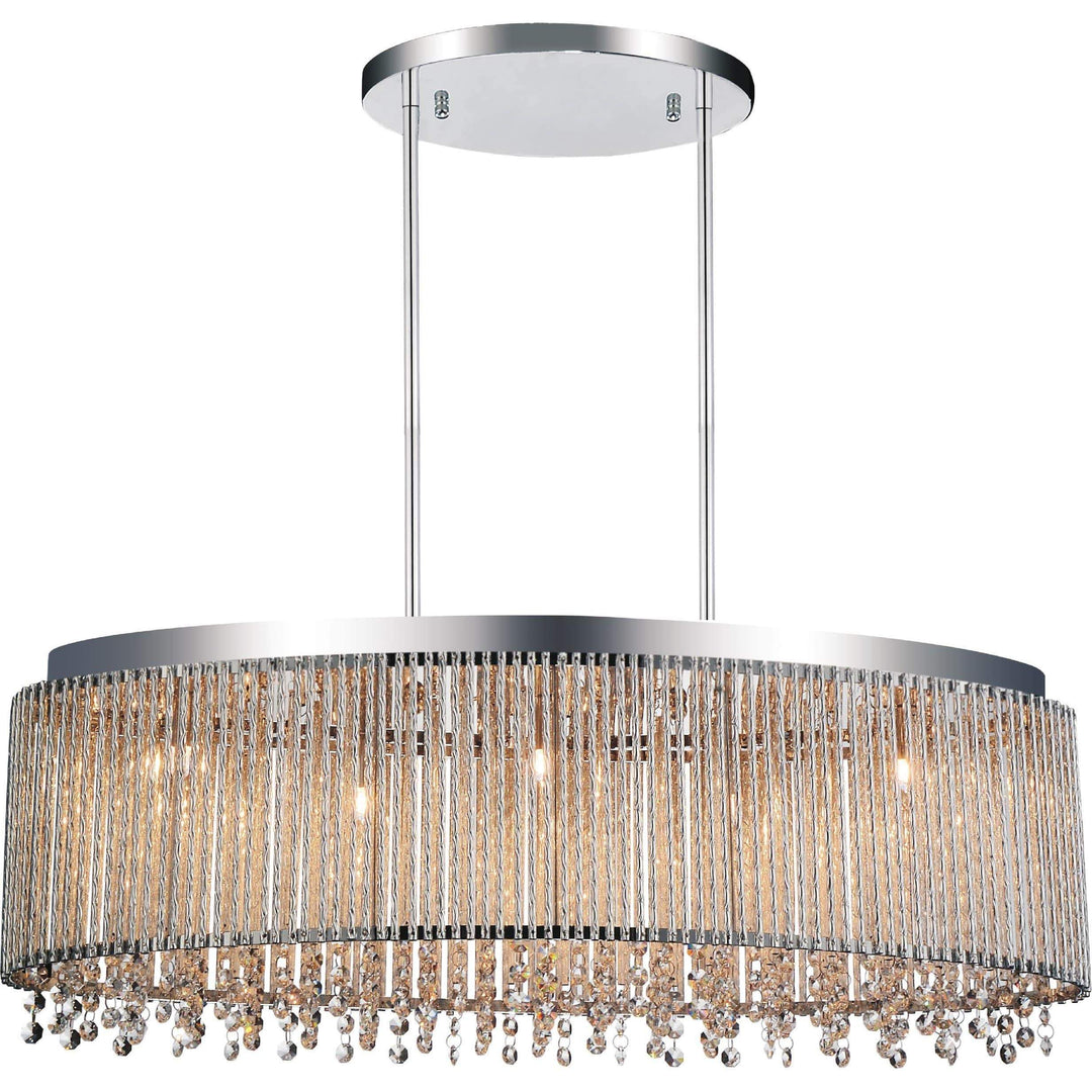 CWI Lighting Chandeliers Chrome / K9 Clear Claire 5 Light Drum Shade Chandelier with Chrome finish by CWI Lighting 5535P30C-O