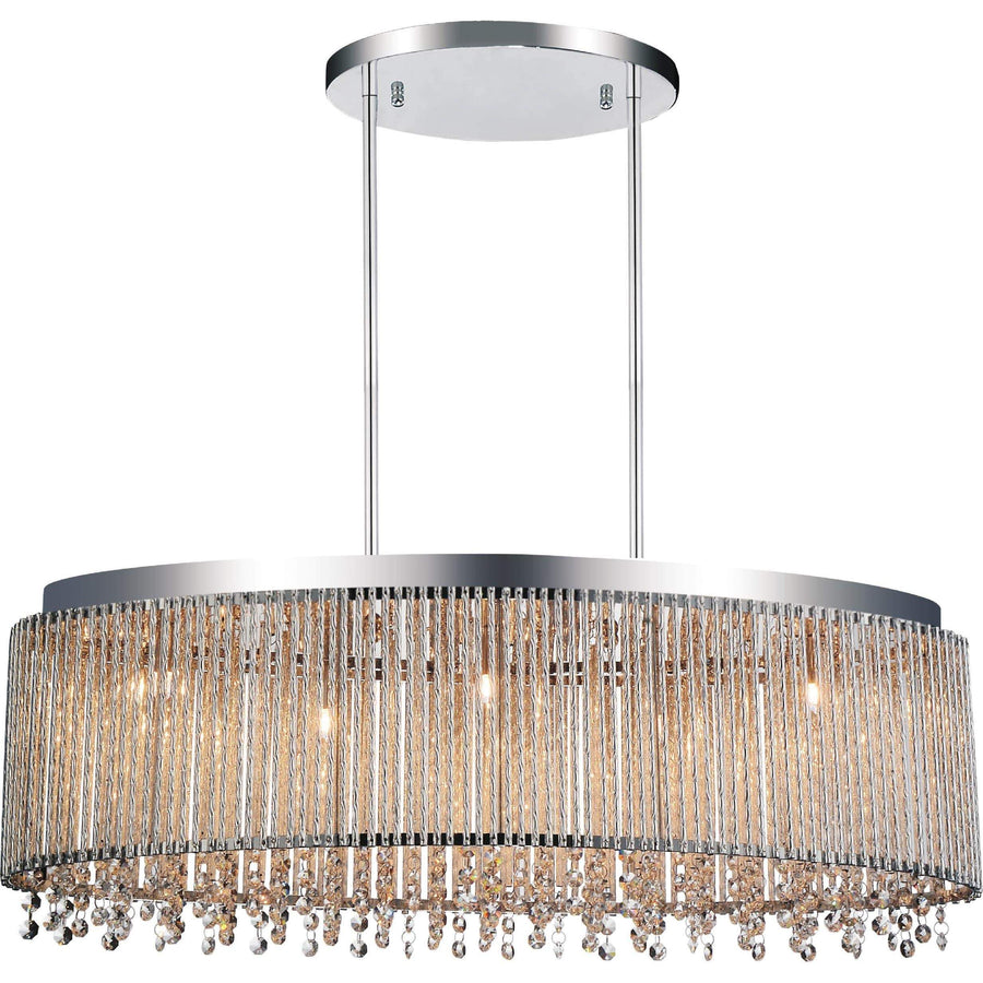 CWI Lighting Chandeliers Chrome / K9 Clear Claire 5 Light Drum Shade Chandelier with Chrome finish by CWI Lighting 5535P30C-O