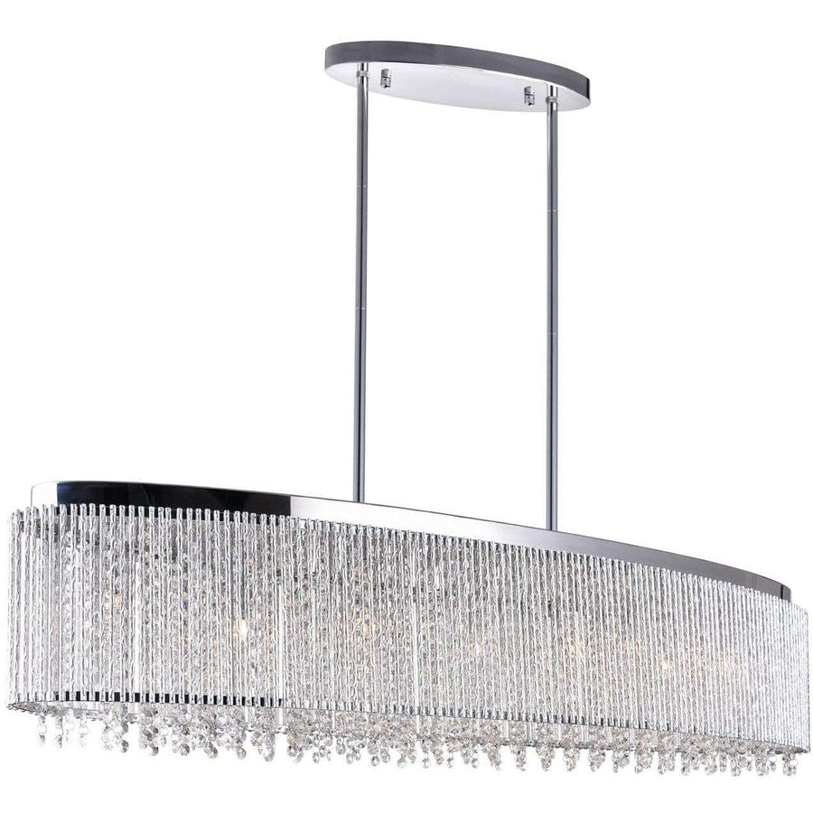 CWI Lighting Chandeliers Chrome / K9 Clear Claire 7 Light Drum Shade Chandelier with Chrome finish by CWI Lighting 5535P46C-O