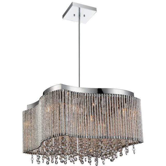 CWI Lighting Chandeliers Chrome / K9 Clear Claire 8 Light Drum Shade Chandelier with Chrome finish by CWI Lighting 5535P16C-RB