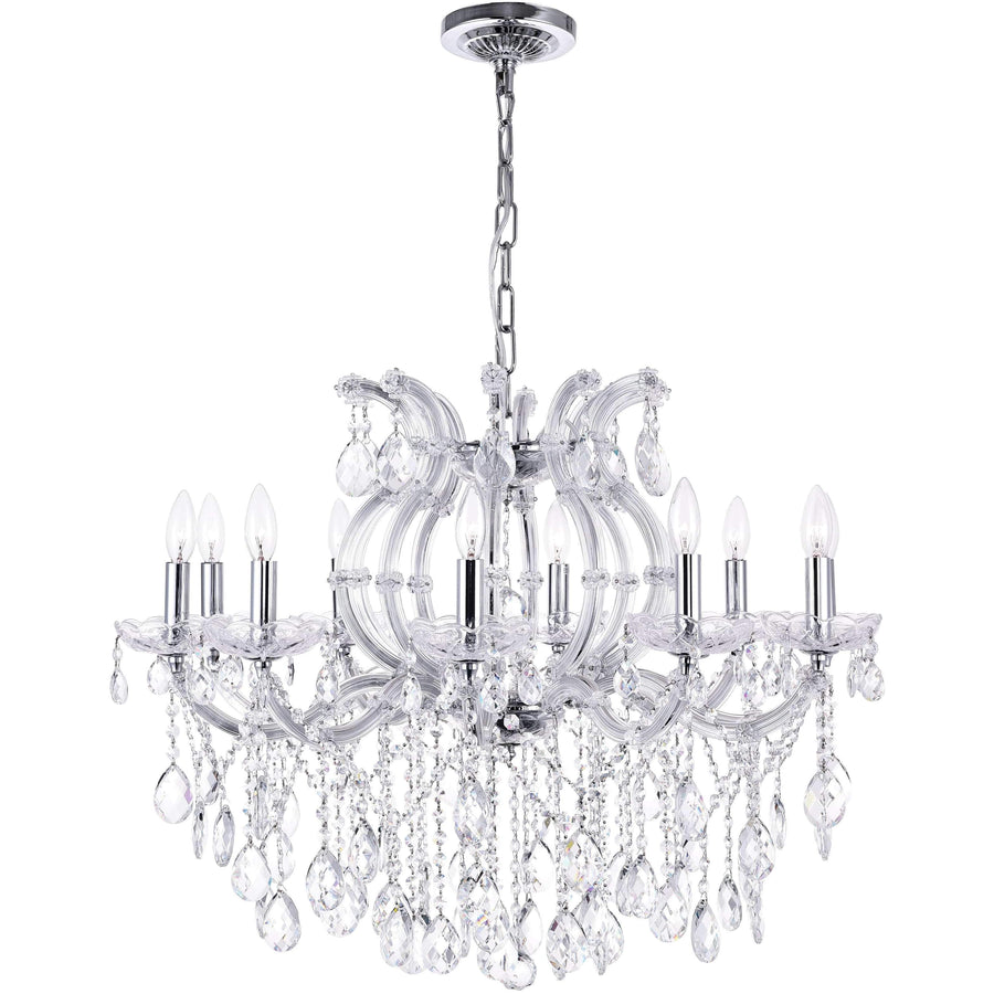 CWI Lighting Chandeliers Chrome / K9 Clear Colossal 10 Light Up Chandelier with Chrome finish by CWI Lighting 8312P32C-10 (Clear)