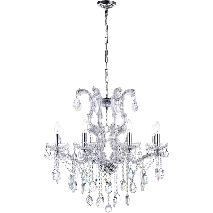 CWI Lighting Chandeliers Chrome / K9 Clear Colossal 8 Light Up Chandelier with Chrome finish by CWI Lighting 8312P28C-8 (Clear)