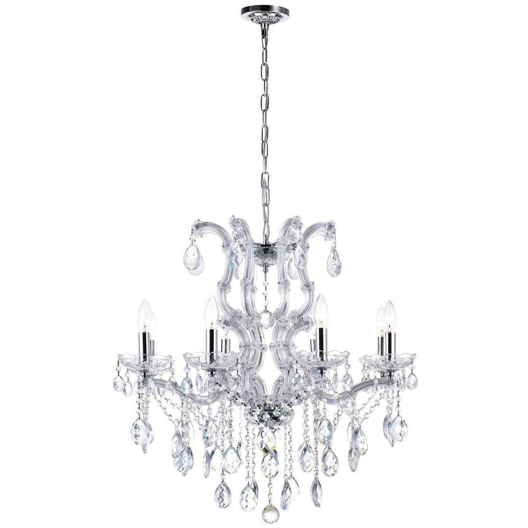 CWI Lighting Chandeliers Chrome / K9 Smoke Colossal 8 Light Up Chandelier with Chrome finish by CWI Lighting 8312P28C-8 (Smoke)