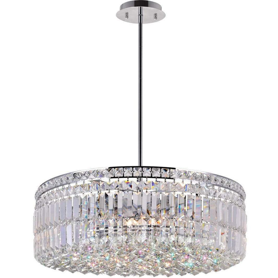 CWI Lighting Chandeliers Chrome / K9 Clear Colosseum 10 Light Down Chandelier with Chrome finish by CWI Lighting 8006P24C-R