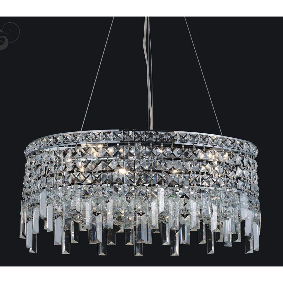 CWI Lighting Chandeliers Chrome / K9 Clear Colosseum 10 Light Down Chandelier with Chrome finish by CWI Lighting 8031P24C-R