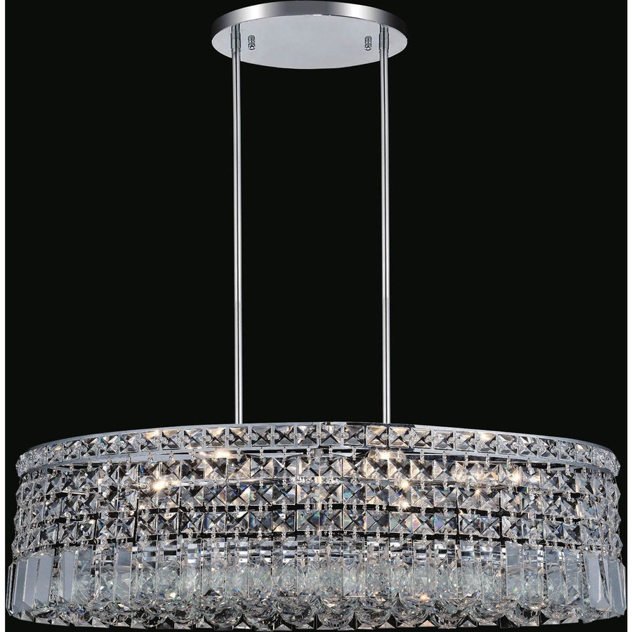 CWI Lighting Chandeliers Chrome / K9 Clear Colosseum 8 Light Down Chandelier with Chrome finish by CWI Lighting 8030P18C-S