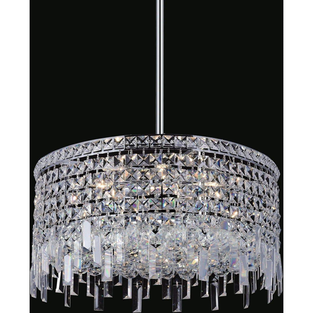 CWI Lighting Chandeliers Chrome / K9 Clear Colosseum 8 Light Down Chandelier with Chrome finish by CWI Lighting 8031P20C-R