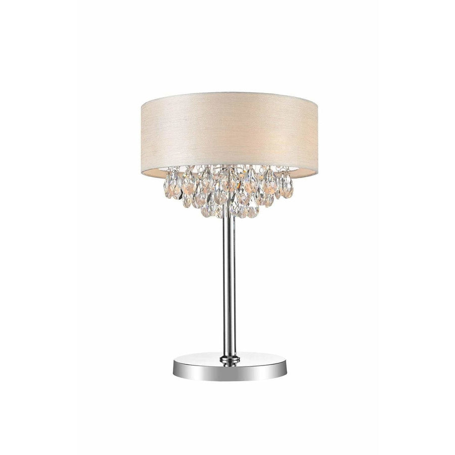 CWI Lighting Table Lamps Chrome / K9 Clear Dash 3 Light Table Lamp with Chrome finish by CWI Lighting 5443T14C (Off White)