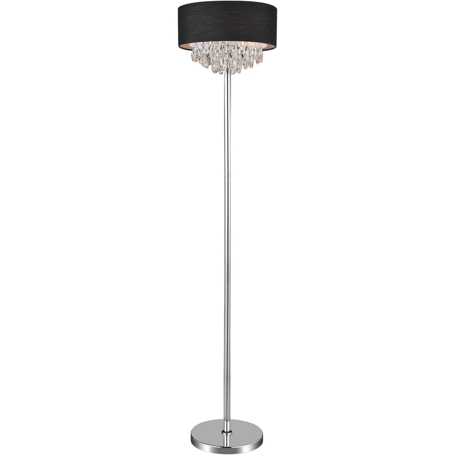 CWI Lighting Floor Lamps Chrome / K9 Clear Dash 4 Light Floor Lamp with Chrome finish by CWI Lighting 5443F16C (Black)