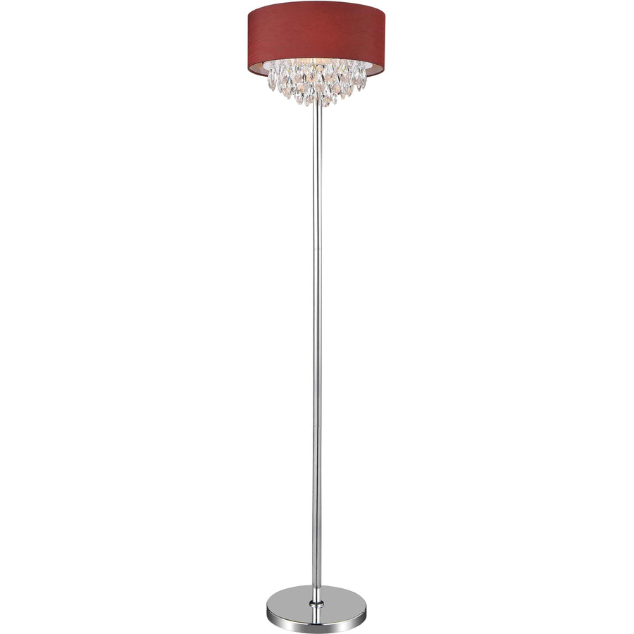 CWI Lighting Floor Lamps Chrome / K9 Clear Dash 4 Light Floor Lamp with Chrome finish by CWI Lighting 5443F16C (Wine Red)