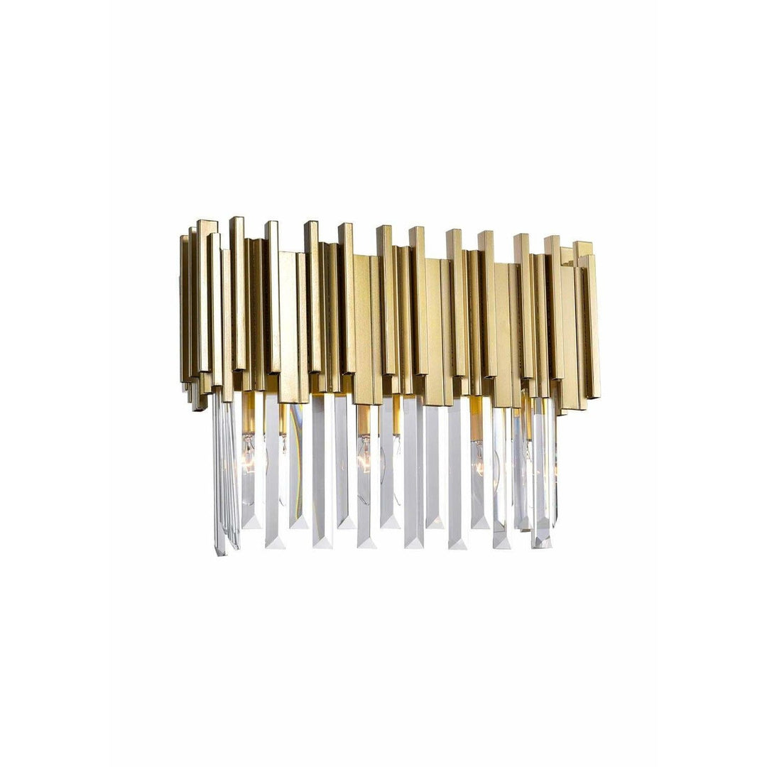 CWI Lighting Bathroom Lighting Medallion Gold / K9 Clear Deco 3 Light Vanity Light with Medallion Gold Finish by CWI Lighting 1112W17-3-169