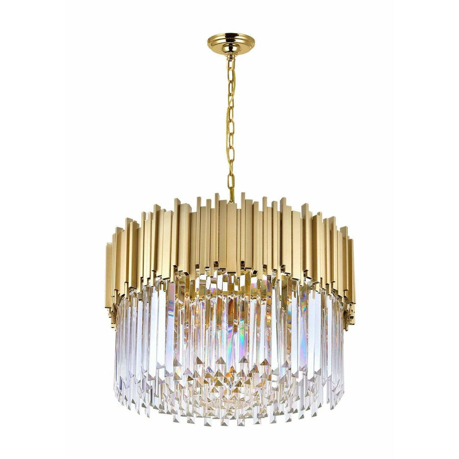 CWI Lighting Chandeliers Medallion Gold / K9 Clear Deco 7 Light Down Chandelier with Medallion Gold Finish by CWI Lighting 1112P24-7-169