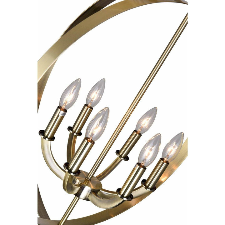 CWI Lighting Chandeliers Antique Brass Delroy 6 Light Up Chandelier with Antique Brass finish by CWI Lighting 9811P28-6-604