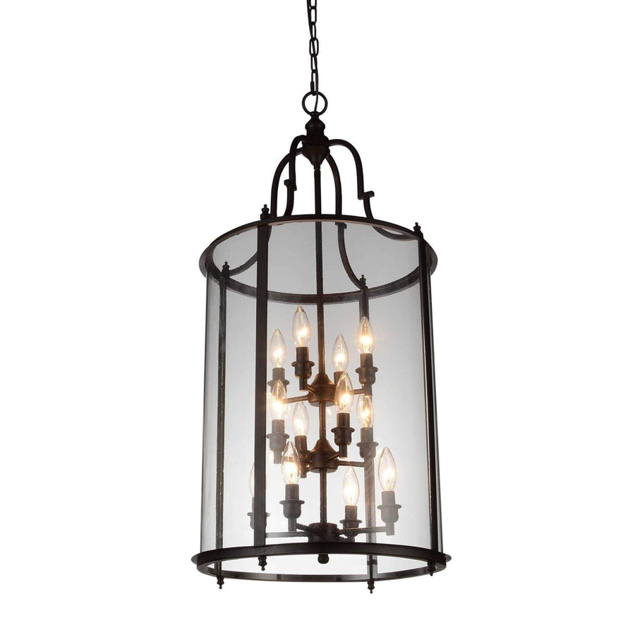 CWI Lighting Chandeliers Oil Rubbed Bronze Desire 12 Light Drum Shade Chandelier with Oil Rubbed Bronze finish by CWI Lighting 9809P17-12-109-A