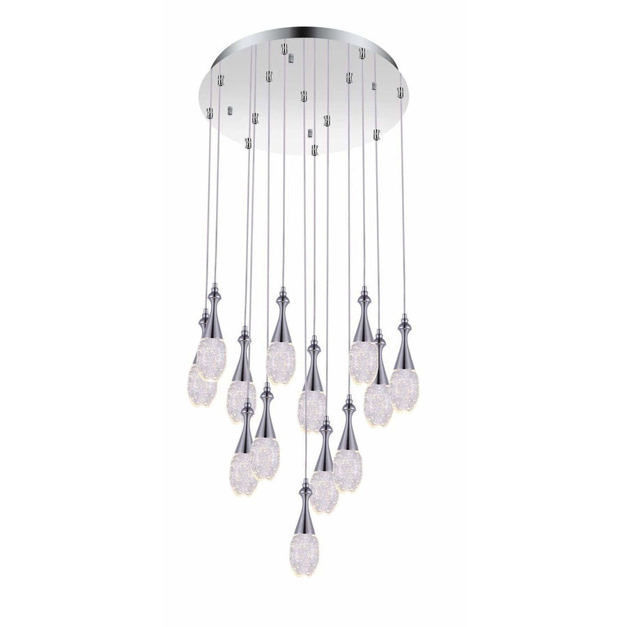 CWI Lighting Pendants Chrome / K9 Clear Clear Dior LED Multi Point Pendant with Chrome finish by CWI Lighting 5110P24C-R