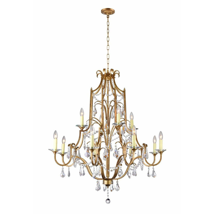 CWI Lighting Chandeliers Oxidized Bronze / K9 Clear Electra 12 Light Up Chandelier with Oxidized Bronze finish by CWI Lighting 9836P37-12-125