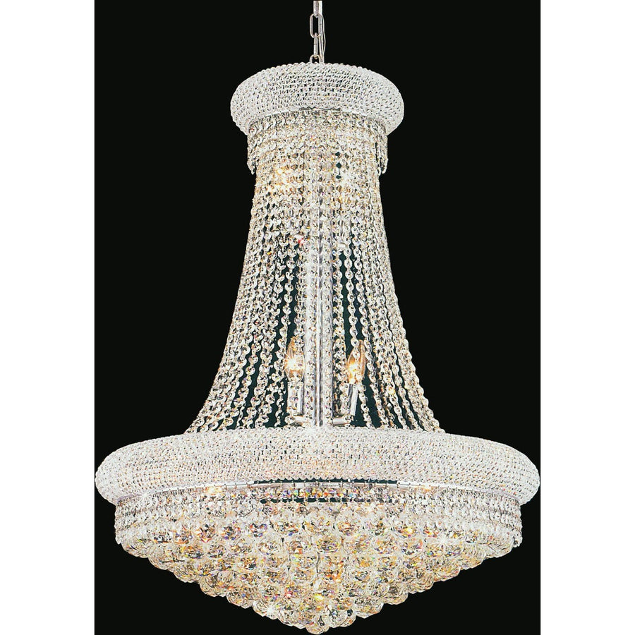 CWI Lighting Chandeliers Chrome / K9 Clear Empire 17 Light Down Chandelier with Chrome finish by CWI Lighting 8001P24C