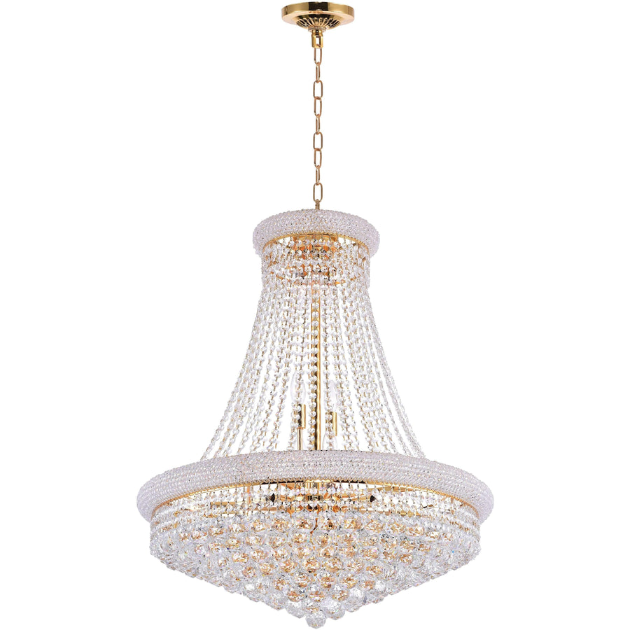 CWI Lighting Chandeliers Gold / K9 Clear Empire 18 Light Down Chandelier with Gold finish by CWI Lighting 8001P28G