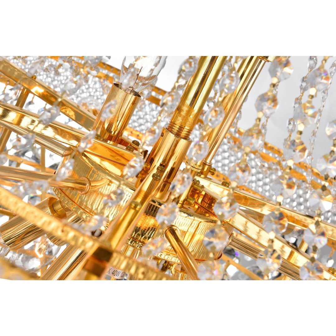 CWI Lighting Chandeliers Gold / K9 Clear Empire 19 Light Down Chandelier with Gold finish by CWI Lighting 8001P32G