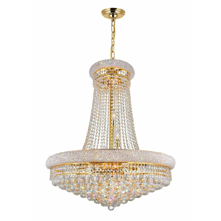 CWI Lighting Chandeliers Gold / K9 Clear Empire 19 Light Down Chandelier with Gold finish by CWI Lighting 8001P32G