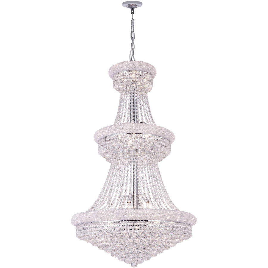 CWI Lighting Chandeliers Chrome / K9 Clear Empire 32 Light Down Chandelier with Chrome finish by CWI Lighting 8001P30C