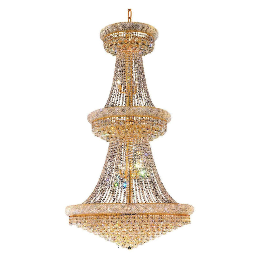 CWI Lighting Chandeliers Gold / K9 Clear Empire 32 Light Down Chandelier with Gold finish by CWI Lighting 8001P30G
