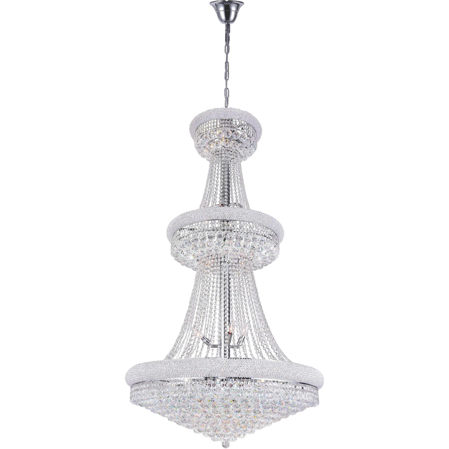 CWI Lighting Chandeliers Chrome / K9 Clear Empire 34 Light Down Chandelier with Chrome finish by CWI Lighting 8001P36C