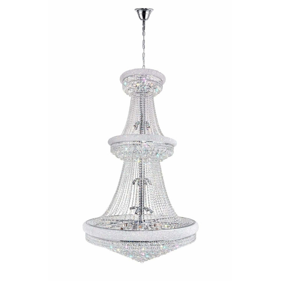 CWI Lighting Chandeliers Chrome / K9 Clear Empire 38 Light Down Chandelier with Chrome finish by CWI Lighting 8001P42C