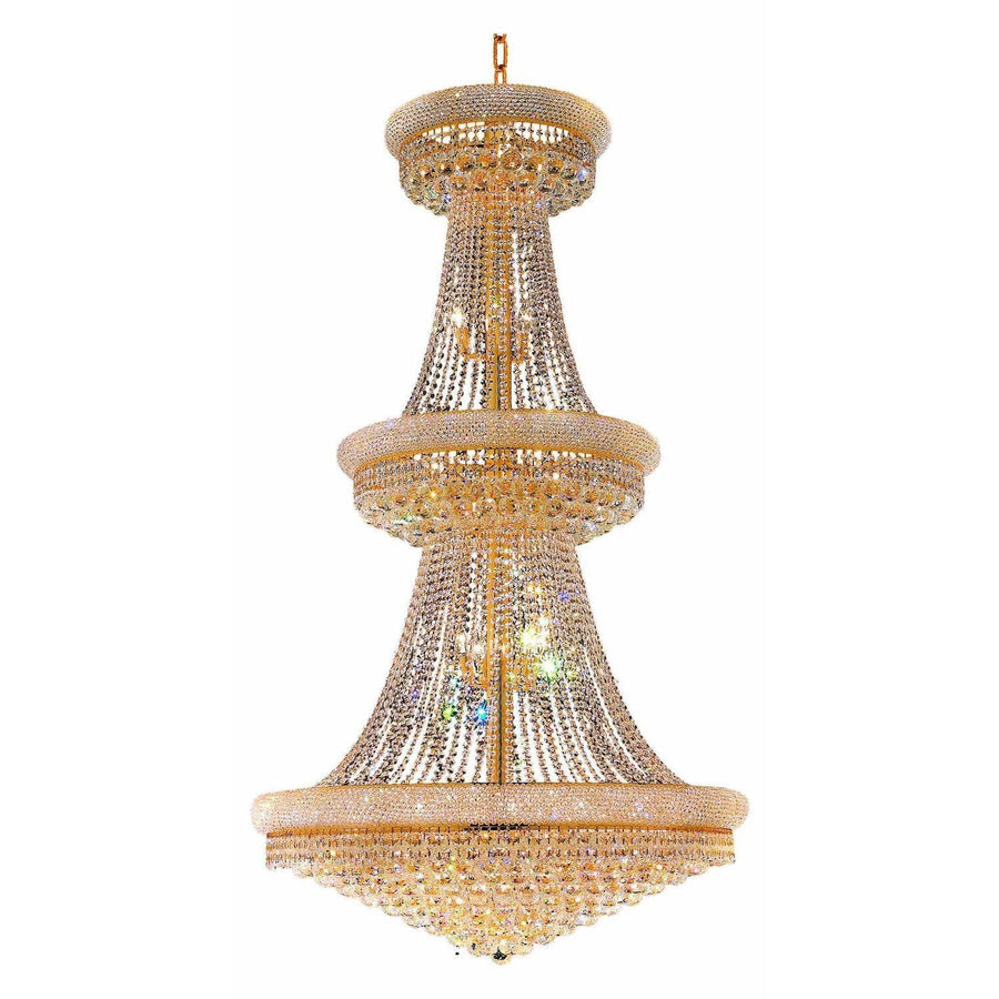 CWI Lighting Chandeliers Gold / K9 Clear Empire 38 Light Down Chandelier with Gold finish by CWI Lighting 8001P42G