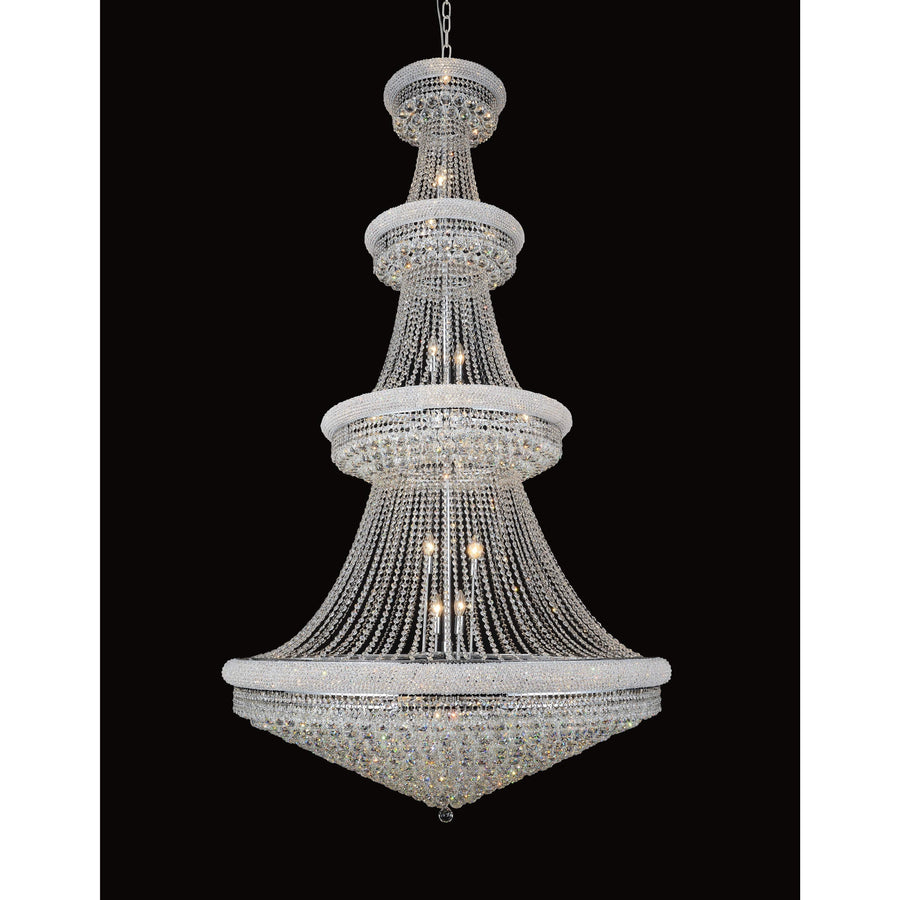 CWI Lighting Chandeliers Chrome / K9 Clear Empire 42 Light Down Chandelier with Chrome finish by CWI Lighting 8001P50C