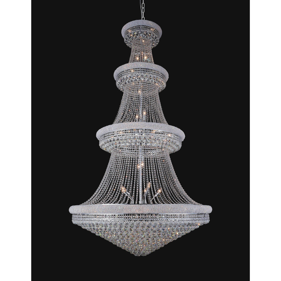 CWI Lighting Chandeliers Chrome / K9 Clear Empire 48 Light Down Chandelier with Chrome finish by CWI Lighting 8001P54C