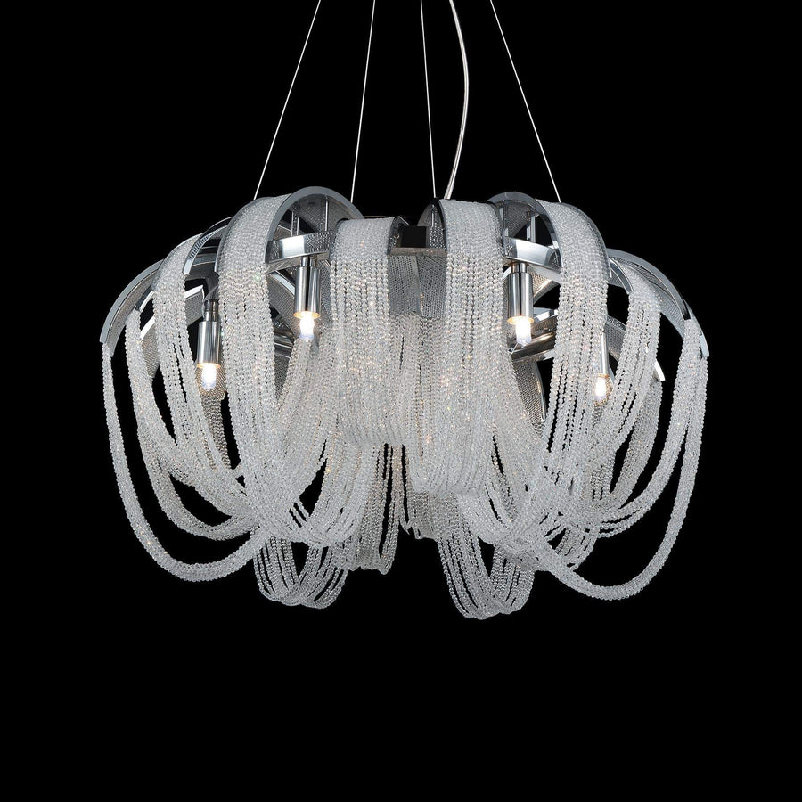 CWI Lighting Chandeliers Chrome / K9 Clear Engaged 4 Light Down Chandelier with Chrome finish by CWI Lighting 5615P18C