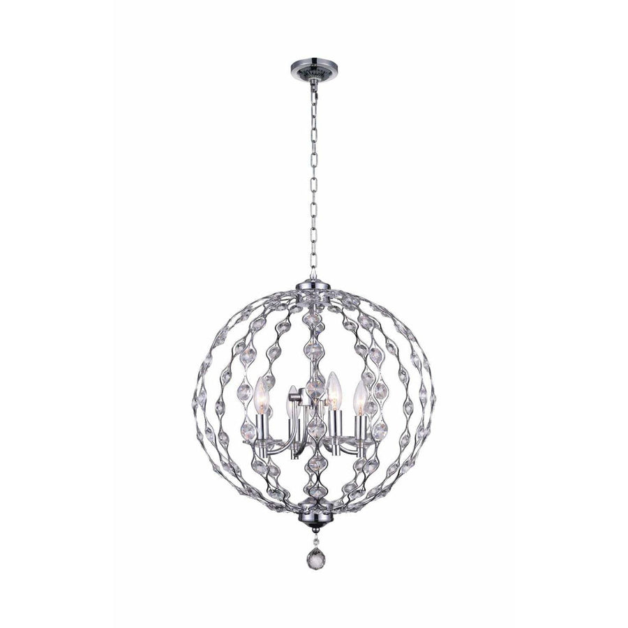 CWI Lighting Chandeliers Chrome / K9 Clear Esia 4 Light Chandelier with Chrome finish by CWI Lighting 9970P19-4-601