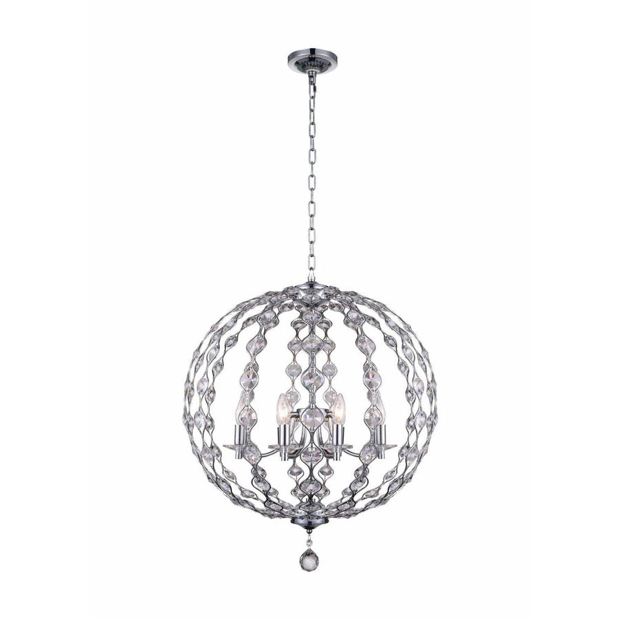 CWI Lighting Chandeliers Chrome / K9 Clear Esia 8 Light Chandelier with Chrome finish by CWI Lighting 9970P26-8-601