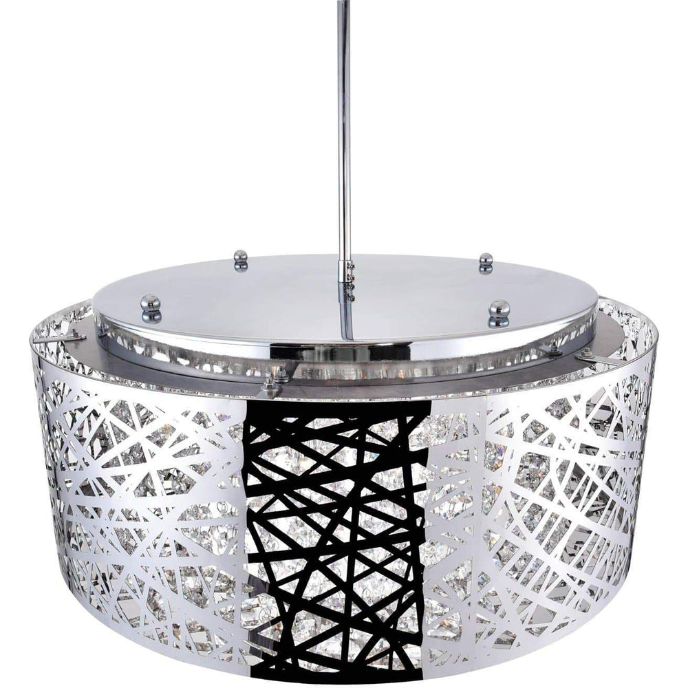CWI Lighting Chandeliers Chrome / K9 Clear Eternity 9 Light Drum Shade Chandelier with Chrome finish by CWI Lighting 5008P22ST-R