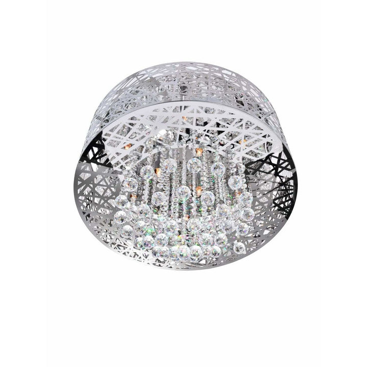 CWI Lighting Chandeliers Chrome / K9 Clear Eternity 9 Light Drum Shade Chandelier with Chrome finish by CWI Lighting 5008P22ST-R