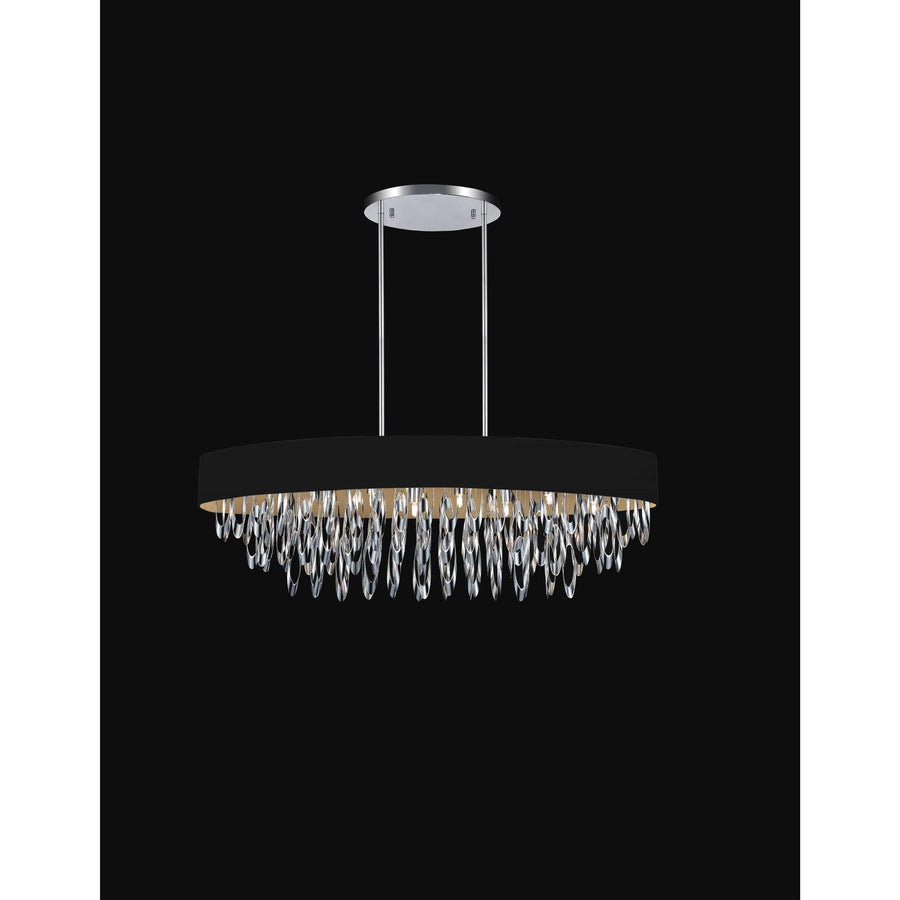 CWI Lighting Chandeliers Chrome Excel 8 Light Drum Shade Chandelier with Chrome finish by CWI Lighting 5534P41C Black