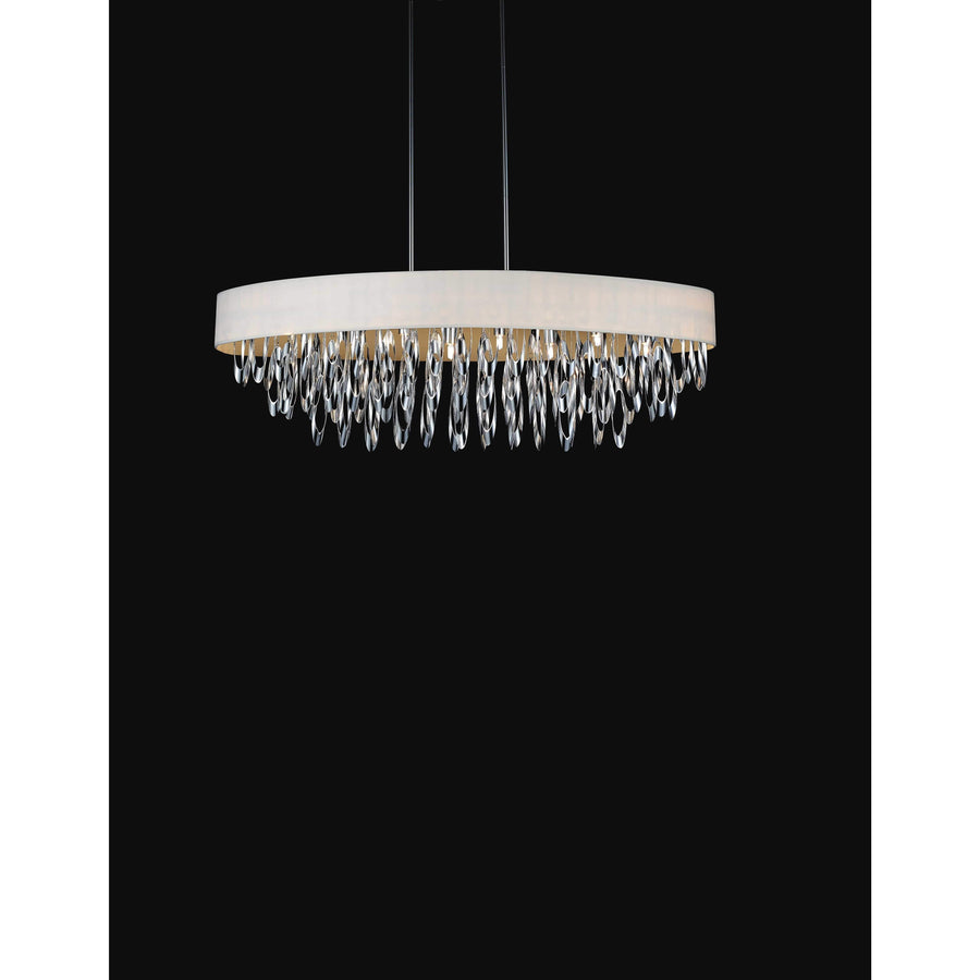CWI Lighting Chandeliers Chrome Excel 8 Light Drum Shade Chandelier with Chrome finish by CWI Lighting 5534P41C White